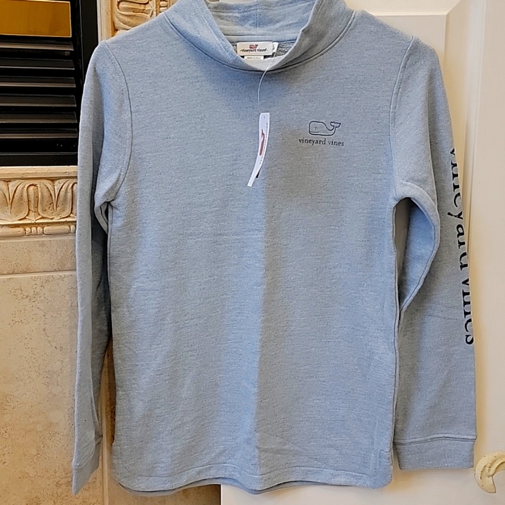 Girls Vineyard Vines blue funnel neck size L(14)
